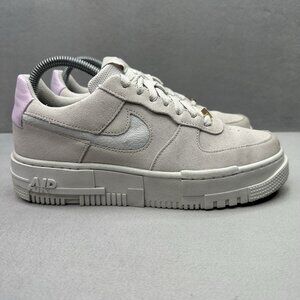 Nike Air Force 1 Pixel Womens Size 8.5 Shoes Beige Pink Suede Casual Sneakers